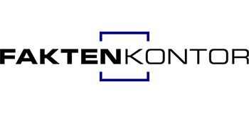Logo von Faktenkontor mit dem Schriftzug in Schwarz und Blau, umrandet von einem rechteckigen Rahmen.