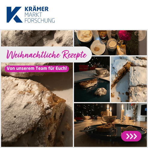 Collage mit weihnachtlichen Rezepten, inklusive Gebäck, festlichem Tisch und dekorativem Hintergrund.