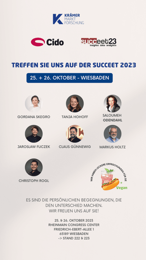 Einladung zur SuccEet 2023 in Wiesbaden mit Veranstaltungsdetails und abgebildeten Teilnehmern.