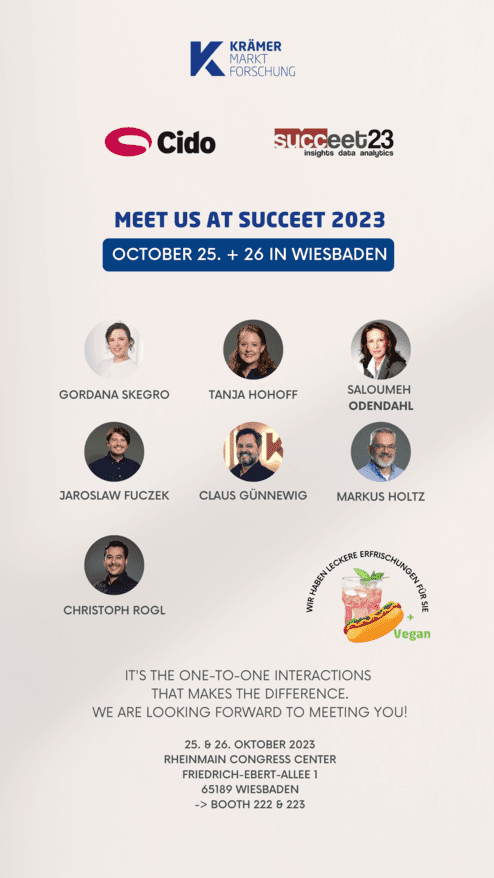 Werbung für die Teilnahme an der SuccEET 2023 mit Logos, Teilnehmerfotos und Eventinformationen in Wiesbaden.